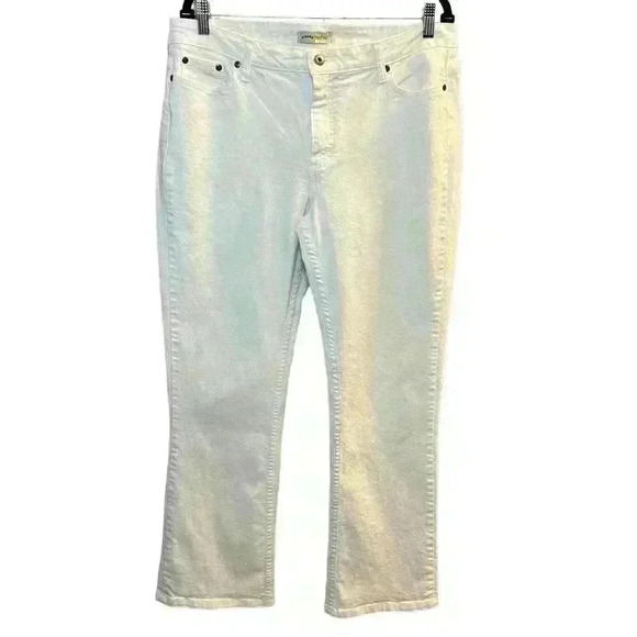 Riders Boot Cut White Denim Stretch Jeans Size 16 LONG - Picture 1 of 14